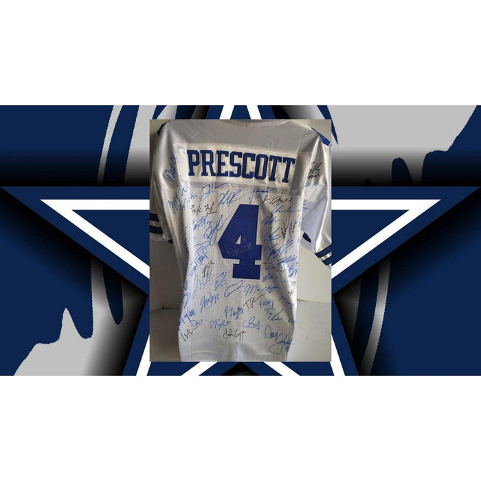 Dak Prescott Micah Parsons CeeDee Lamb 2023 Dallas Cowboys team signed authentic XL jersey with proof