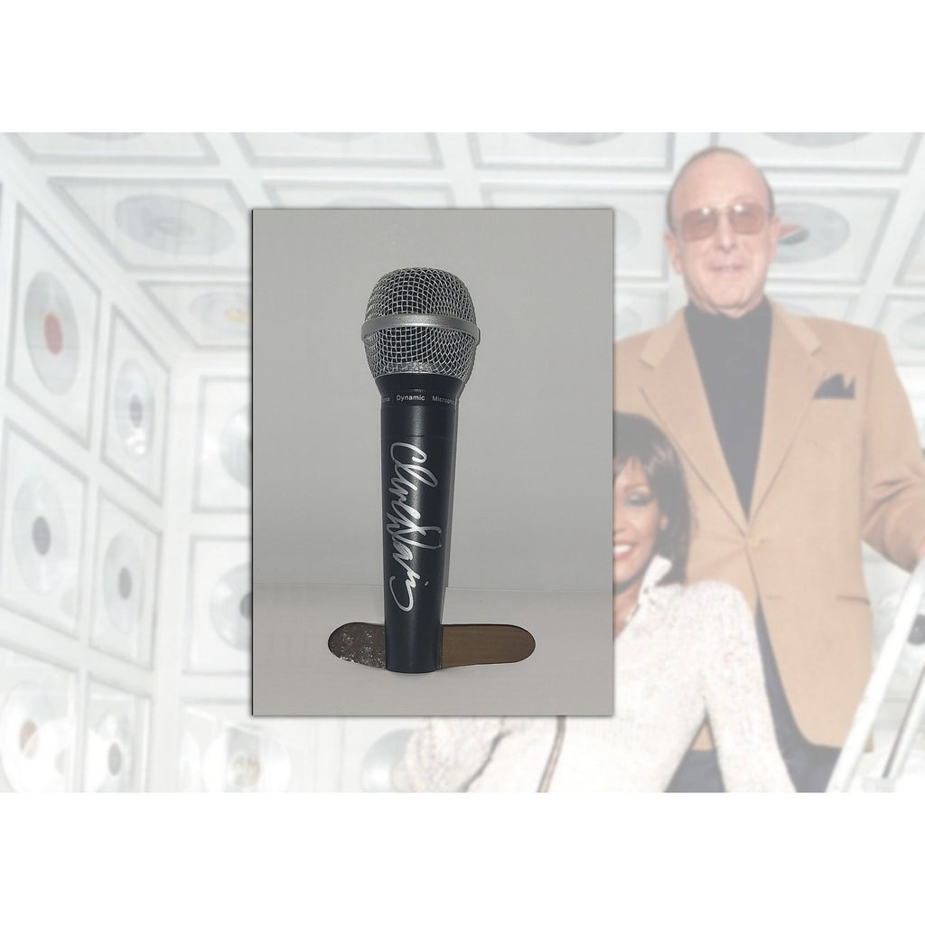 Clive Davis microphone signed with proof