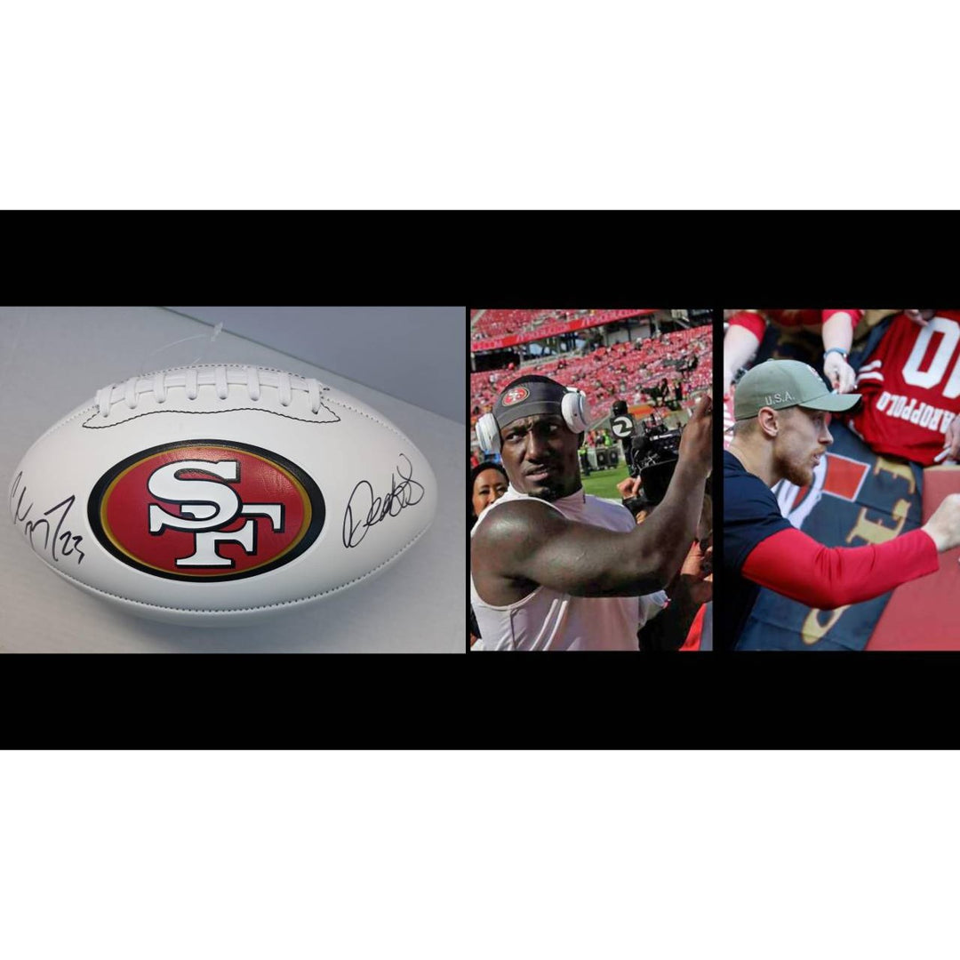 San Francisco 49ers Christian McCaffrey and Deebo Samuel full size football signed with proof