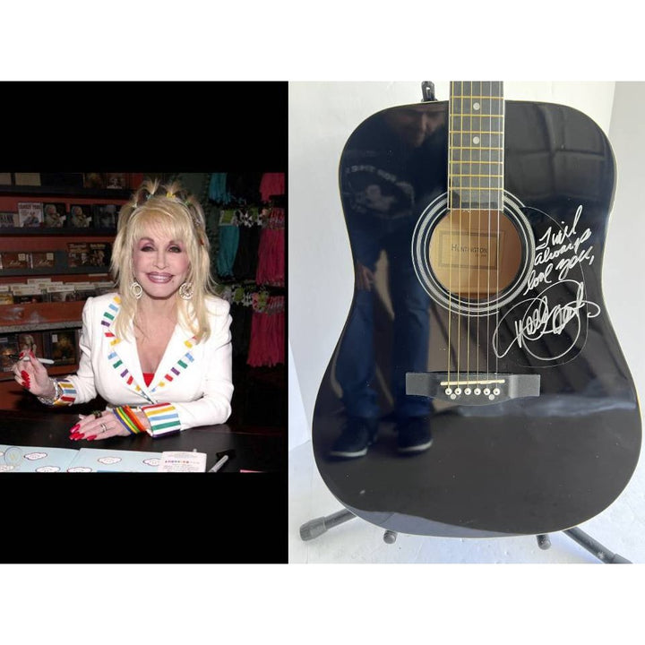 Dolly Parton full size Huntington acoustic guitar signed with proof