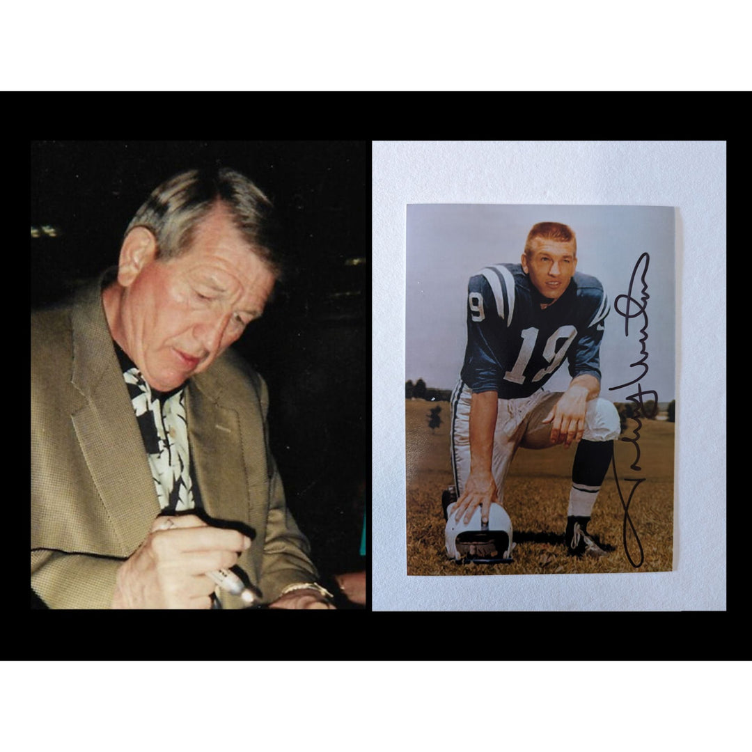 Johnny Unitas Baltimore Colts 5x7 photograph signed with proof