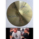 Load image into Gallery viewer, Vivian Campbell Rick Allen Joe Elliott Def Leppard band signed 18&quot; cymbal with proof
