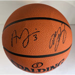 Load image into Gallery viewer, LeBron James and Anthony Davis Los Angeles Lakers full size basketball signed with proof
