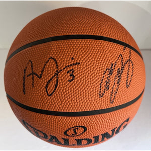 LeBron James and Anthony Davis Los Angeles Lakers full size basketball signed with proof