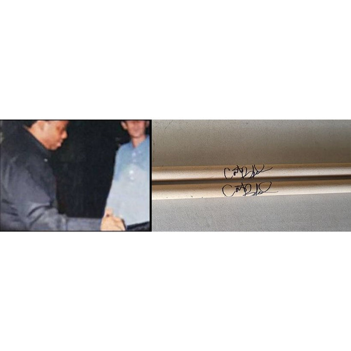 Carter Beauford drummer of the Dave Matthews Band drumsticks (2) signed with proof.