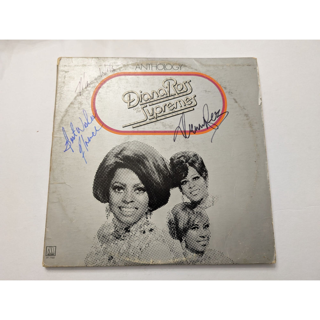 Diana Ross Florence Ballard Mary Wilson The Supremes original 1974 very rare LP Anthology signed with proof