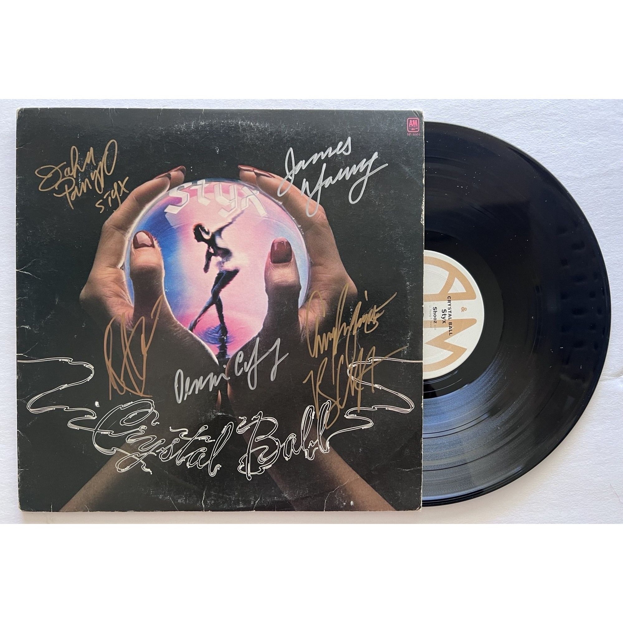 Styx Tommy Shaw James Young Crystal Ball  LP signed