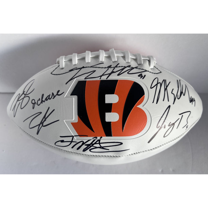 Joe Burrow and Ja'Marr Chase, Joe Mixon, Zach Taylor and more Cincinnati Bengals full size Bengals football signed with proof