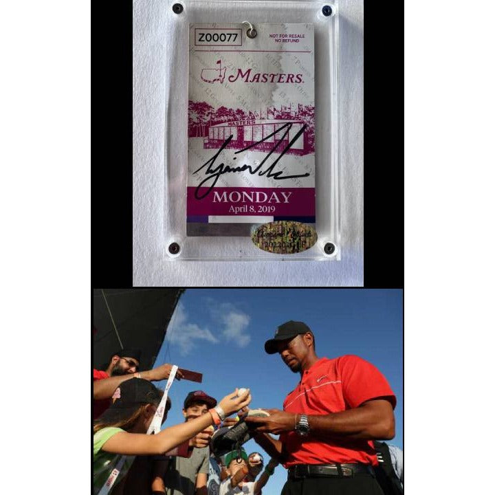 Tiger Woods 2019 Masters Golf Tournament ticket signed with proof