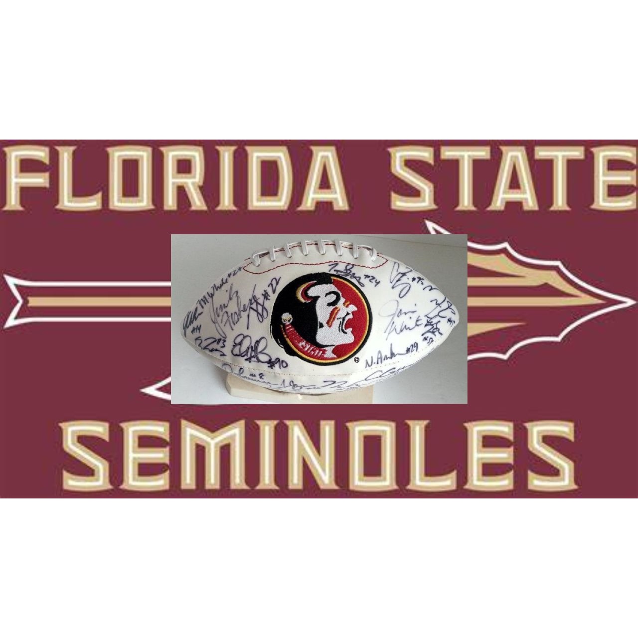 Jameis Winston Florida Seminoles national champs team signed full size football