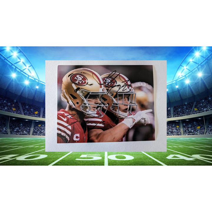 San Francisco 49ers Brock Purdy Christian McCaffrey 8x10 photograph signed with proof