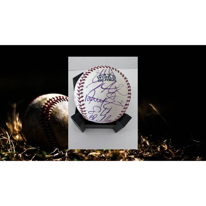 Buster Posey 2018 San Francisco Giants World Series champions team signed Rawlings commemorative baseball with proof