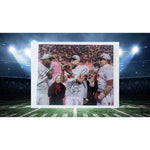 Load image into Gallery viewer, Kansas City Chiefs Patrick Mahomes Travis Kelce Chris Jones 8x10 photo signed with proof
