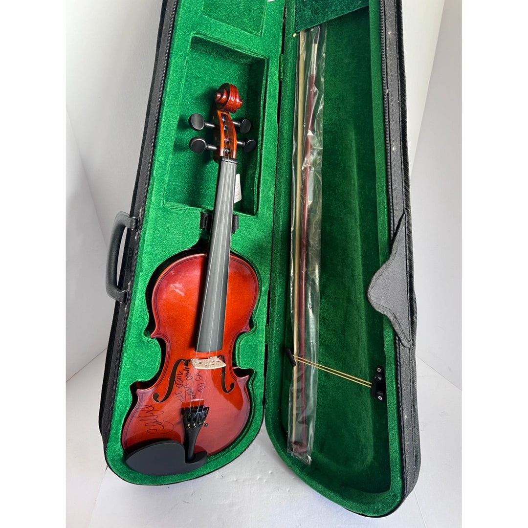 Charlie Daniels signed and inscribed "The Devil Went Down To GA" full size fiddle signed with proof