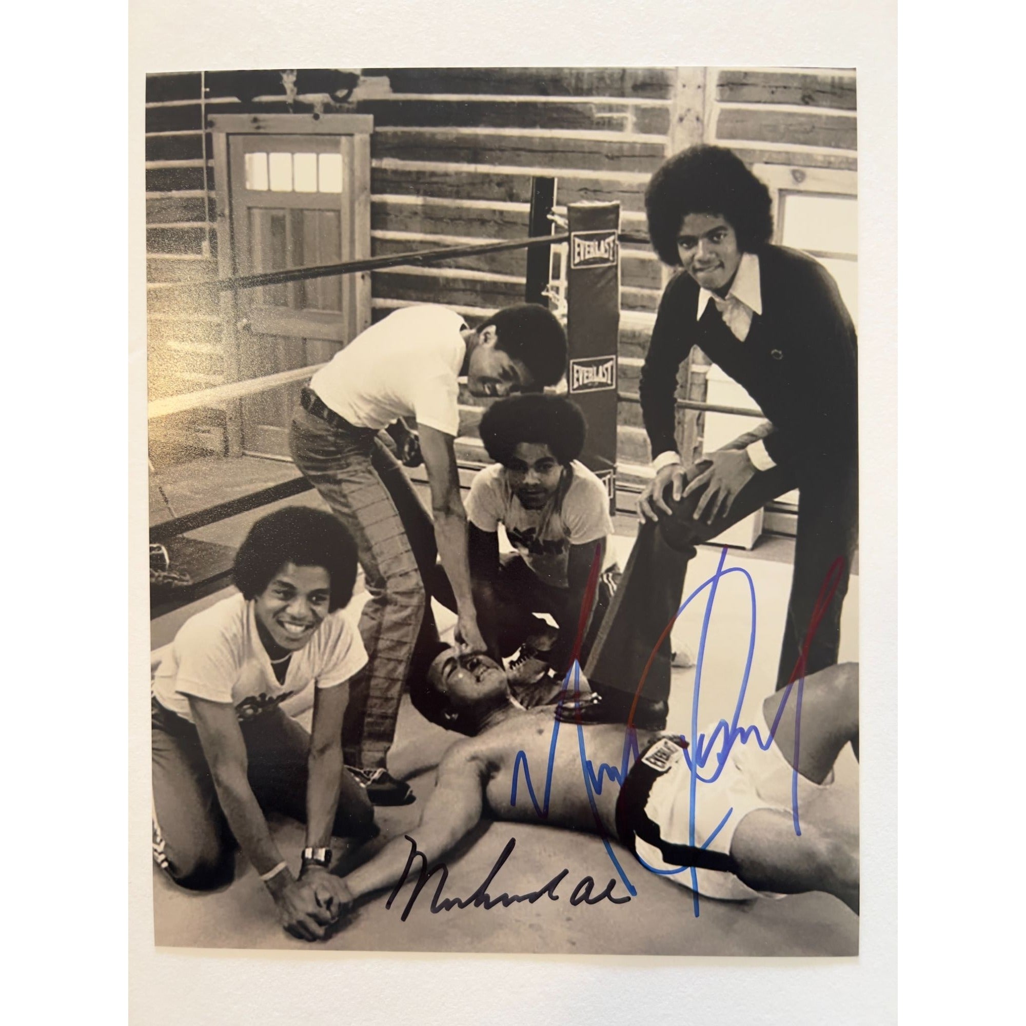 Muhammad Ali and Michael Jackson eight by ten photo signed with proof