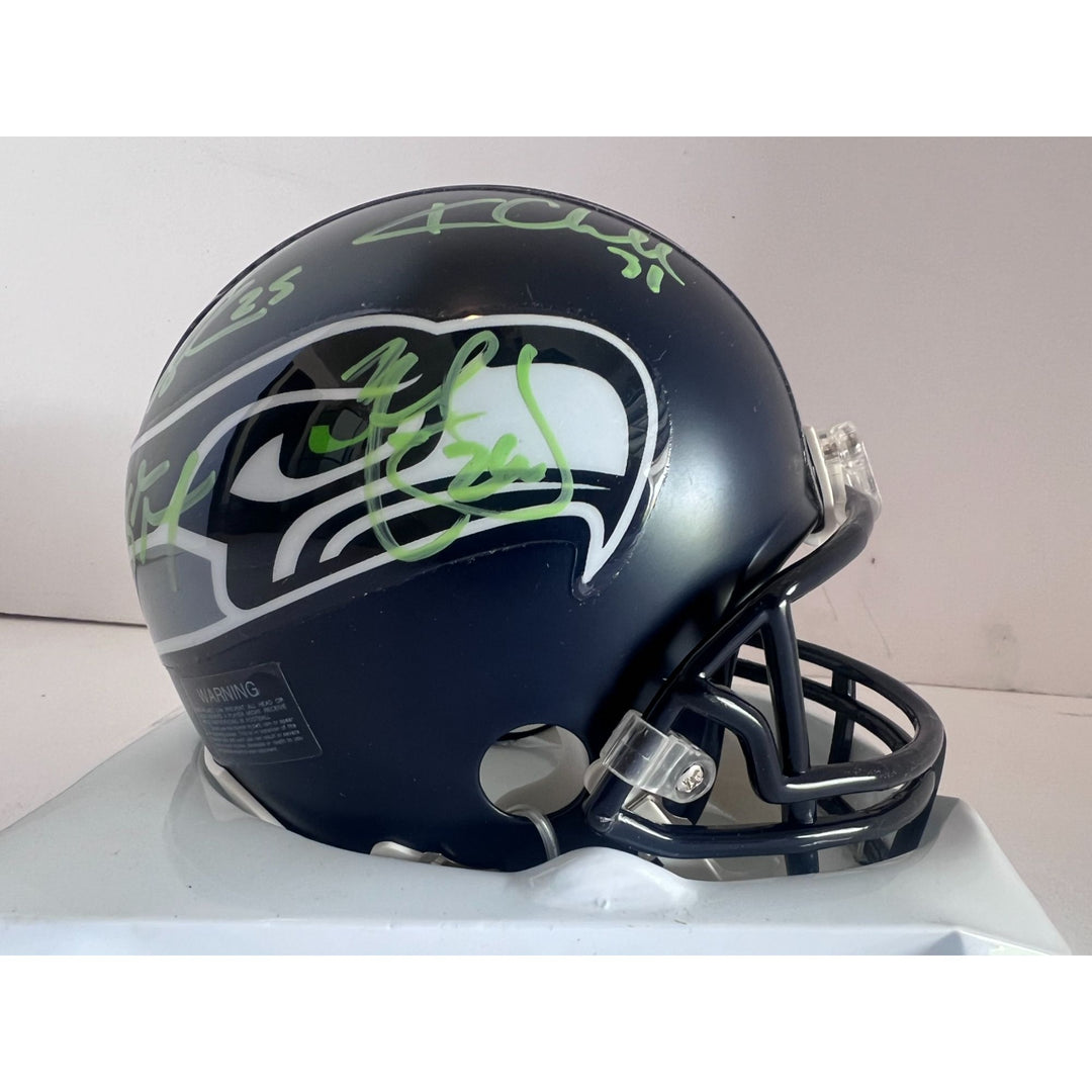 Seattle Seahawks Richard Sherman Kam Chancellor Riddell mini helmet signed with proof