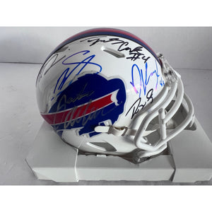 Buffalo Bills Josh Allen Dawson Knox Stefon Diggs Gabe Davis Devin Singletary James Cook mini helmet signed with proof