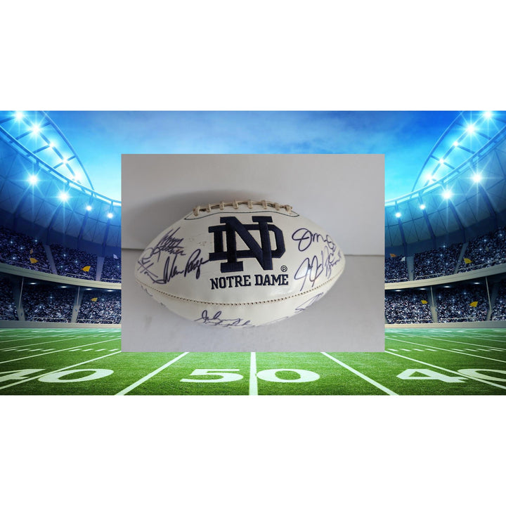 Notre Dame Fighting Irish Joe Montana Allan Paige Paul Hornung Jerome Bettis 14 Legends signed football