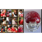 Load image into Gallery viewer, Kansas City Chiefs Patrick Mahomes Tyreek Hill Travis Kelce 2019-2020 Super Bowl champions Speed Authentic team signed helmet with proof
