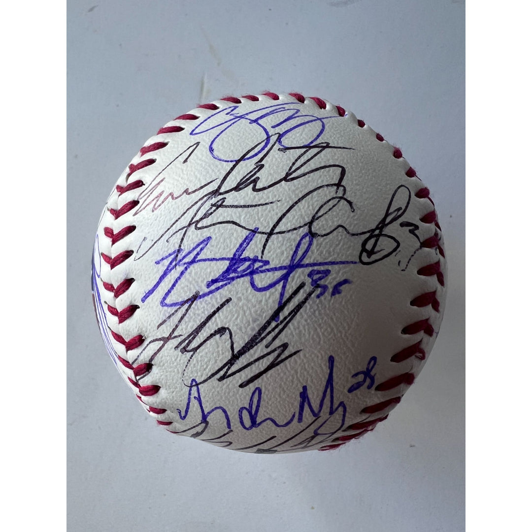 Texas Rangers 2022 team signed Corey Seager, Adolis Garcia, 25 signatures Rawlings MLB baseball signed with proof