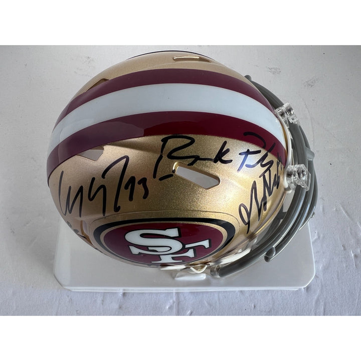 kyle shanahan Brock Purdy Deebo Samuel Christian McCaffrey George kittle mini helmet signed with proof