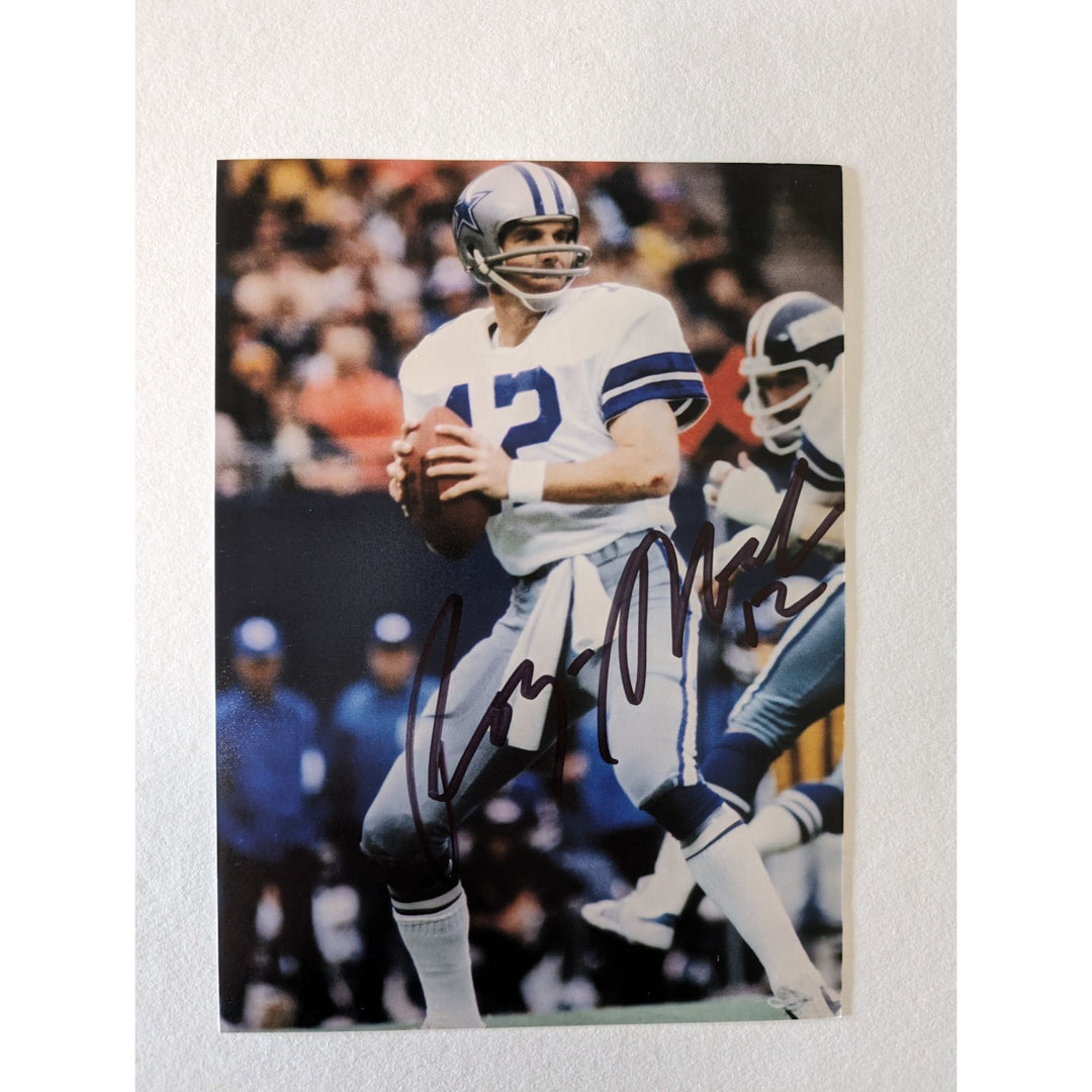 Roger Staubach Dallas Cowboys 5x7 photograph signed with proof