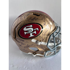 San Francisco 49ers 2023 24 Deebo Samuel, Brock Purdy Christian McCaffrey full size replica helmet team signed whit proof