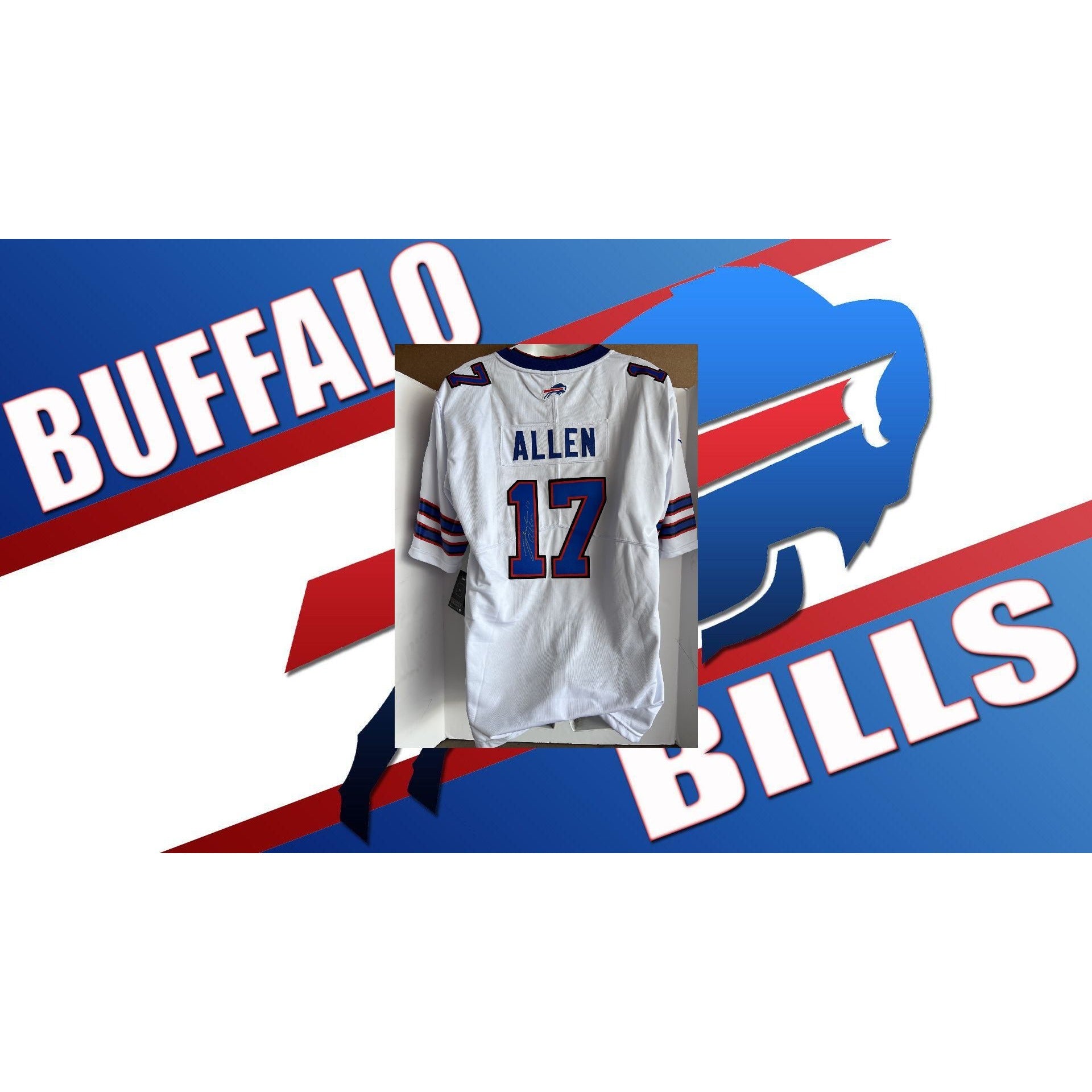 Josh Allen Buffalo Bills game model Nike large jersey signed with proof