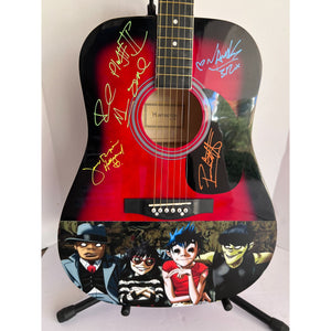 Gorillaz Mick Jones Damon Albarn One of A kind 39' inch full size acoustic guitar signed with proof