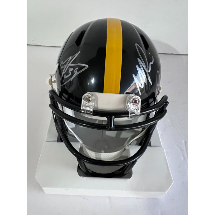 TJ Watt Mike Tomlin Pittsburgh Steelers mini helmet signed with proof