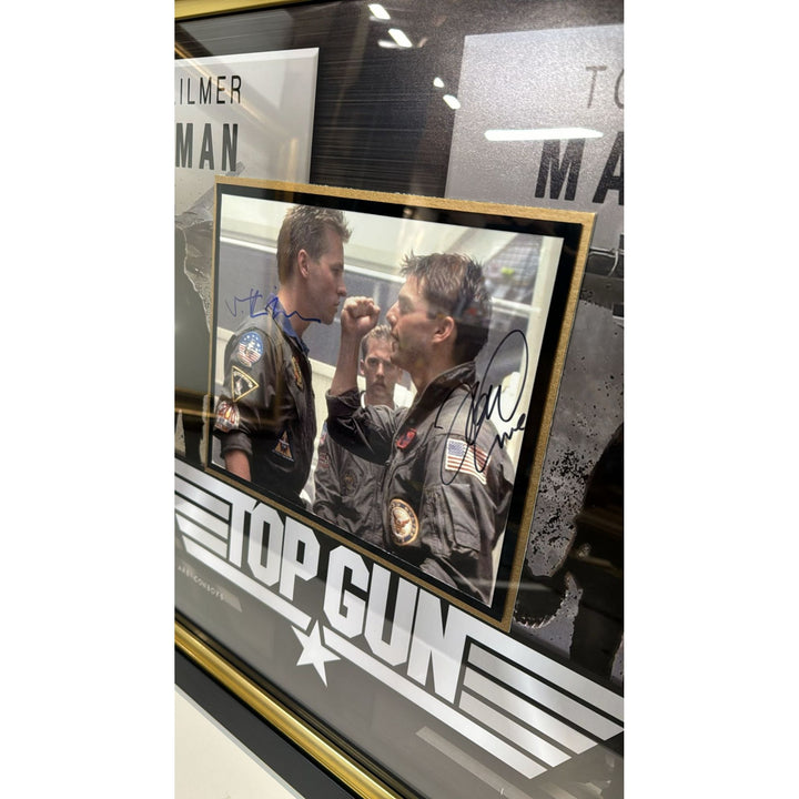 Top Gun Tom Cruise Val Kilmer 8x10 photo signed and framed in museum quality frame with proof