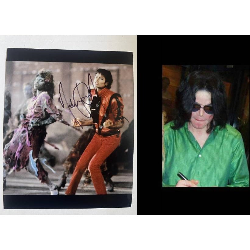 Michael Jackson Thriller 8x10 photograph signed with proof