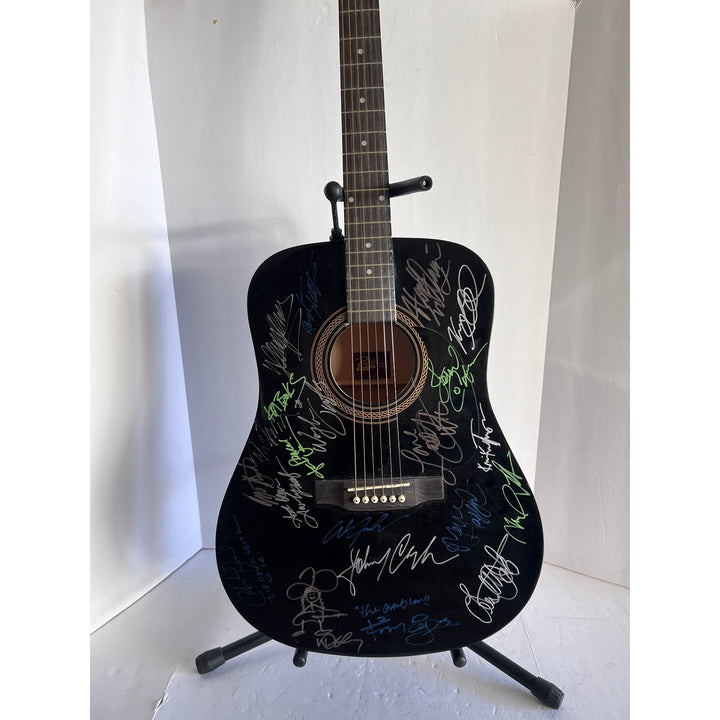 Charlie Daniels, Johnny Cash, Willie Nelson, Kenny Rogers, Waylon Jennings country legends guitar signed with proof