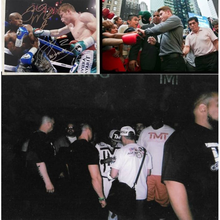 Saul Canelo Alvarez and Floyd Mayweather 8 x 10 photo signed with proof Awesome Artifacts