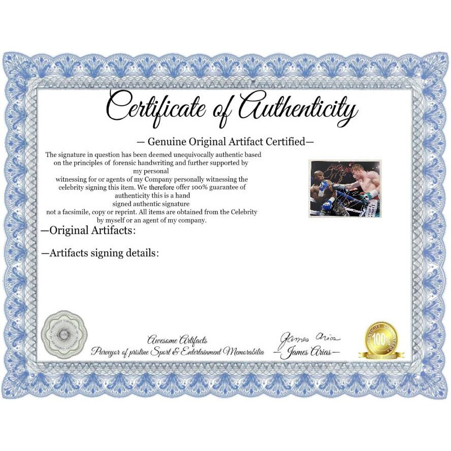 Saul Canelo Alvarez and Floyd Mayweather 8 x 10 photo signed with proof Awesome Artifacts