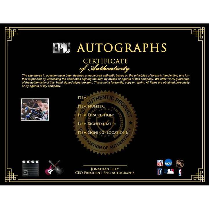 Saul Canelo Alvarez and Floyd Mayweather 8 x 10 photo signed with proof Awesome Artifacts