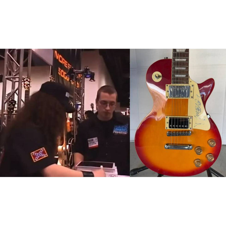 Pantera Dimebag Darrell Abbott Les Paul vintage electric guitar signed with full provenance, photo proof and AI certification .