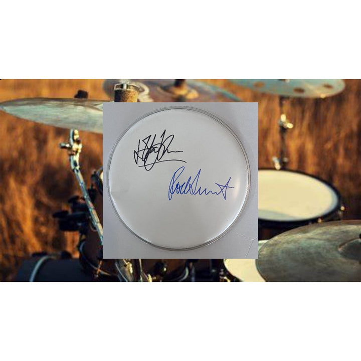 Paul McCartney and Elton John drumhead signed with proof