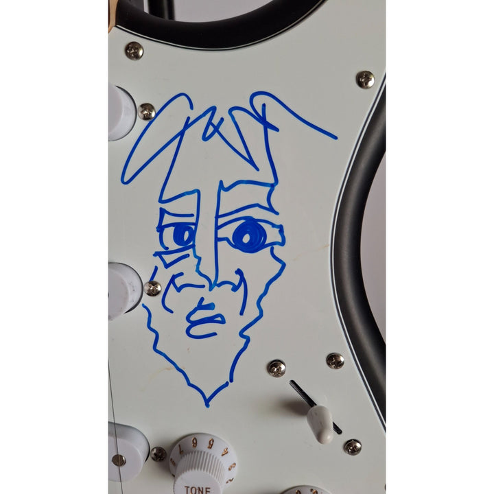 Fender Stratocaster electric guitar, Dave Mathews signed with sketch extremely unique with proof