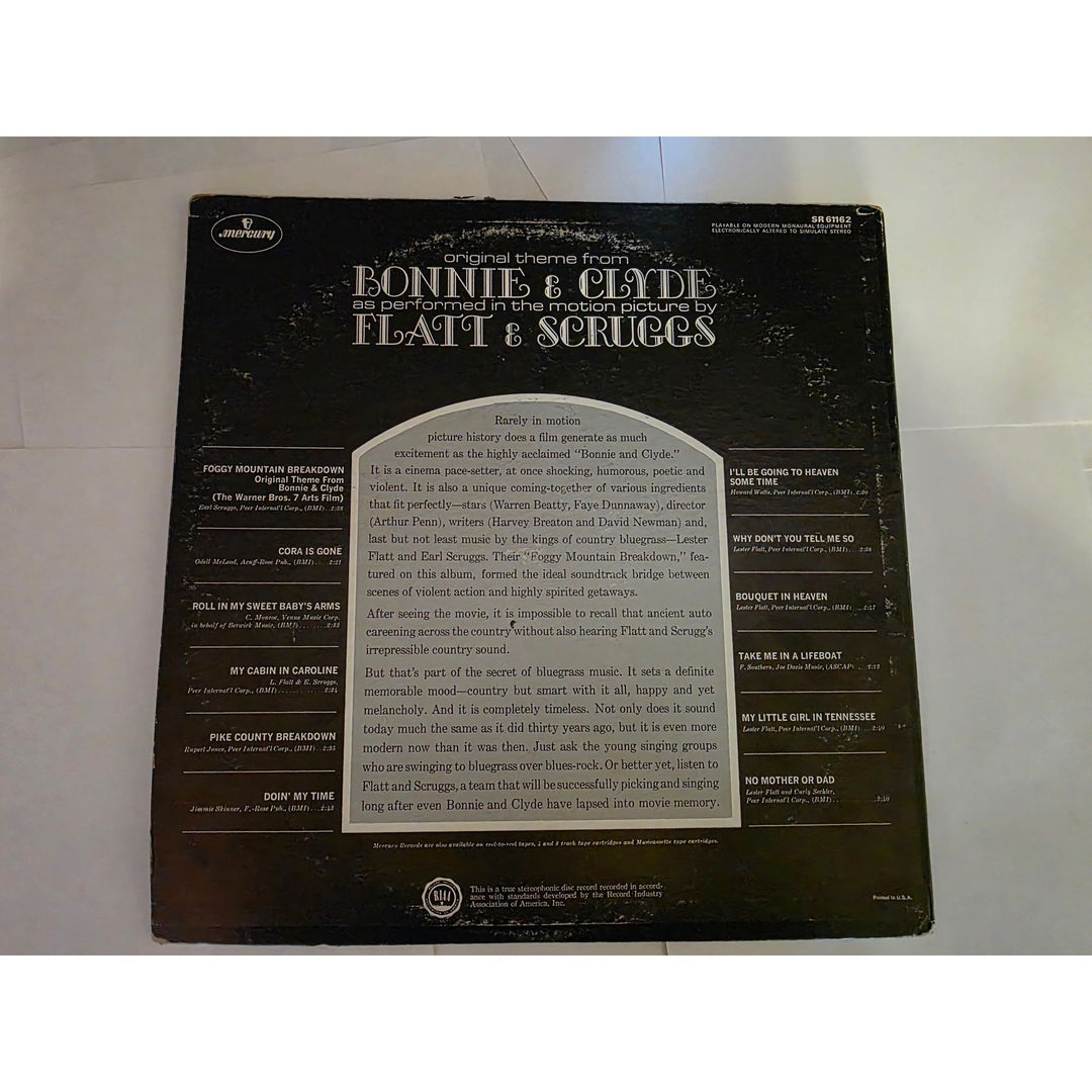 Flatt & Scruggs "Original Theme From Bonnie and Clyde" LP signed with proof.