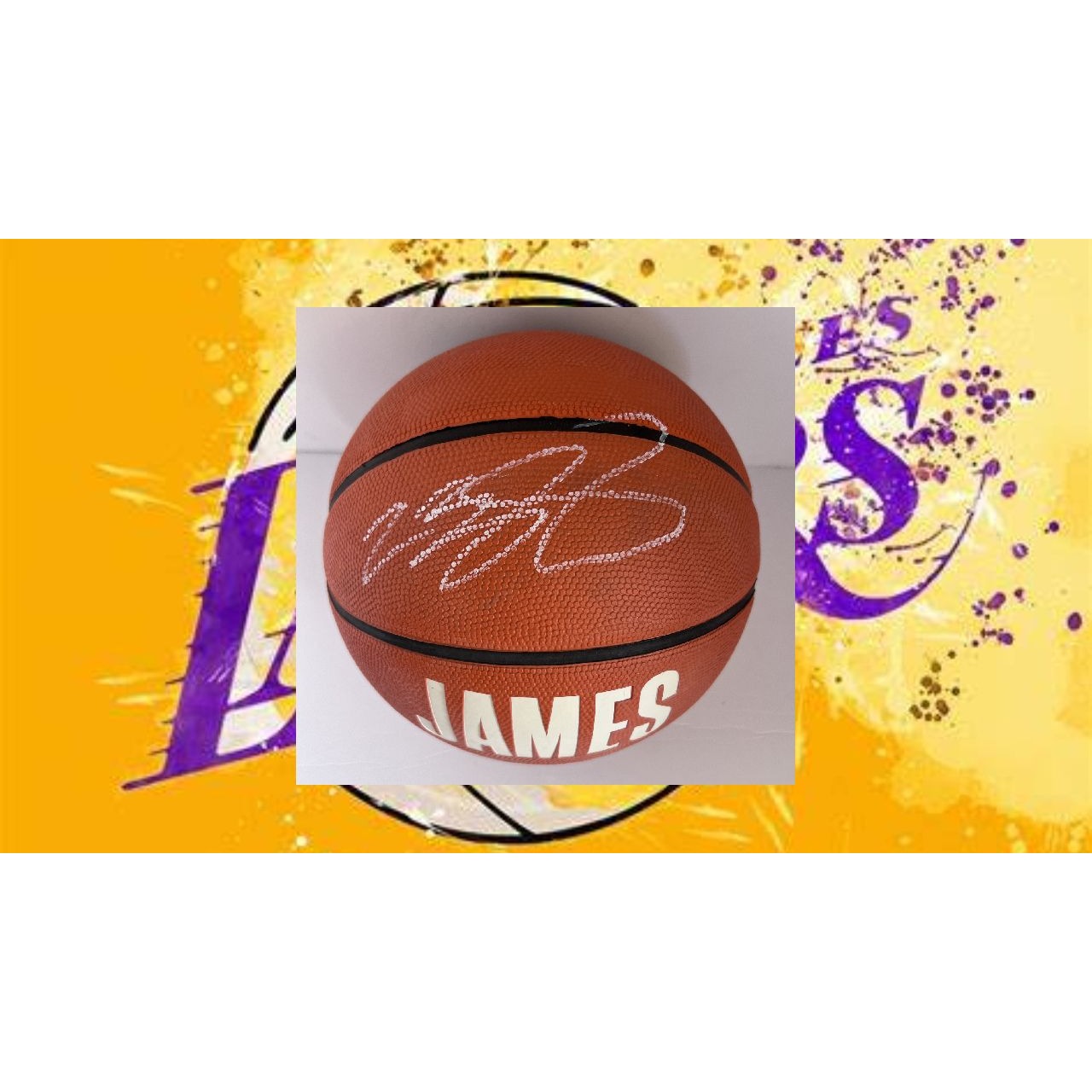 LeBron James Los Angeles Lakers full size Spalding basketball signed with proof