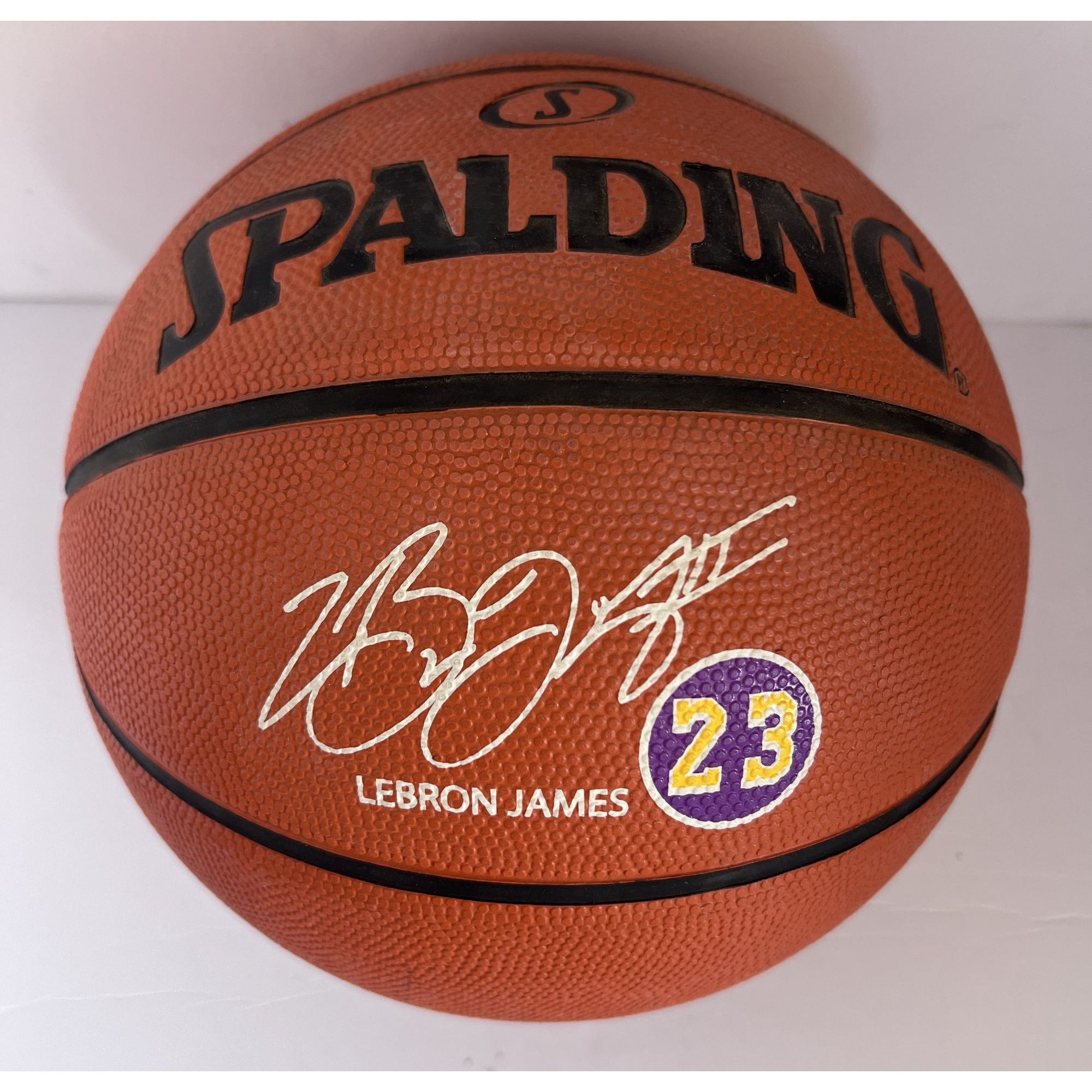 LeBron James Los Angeles Lakers full size Spalding basketball signed with proof