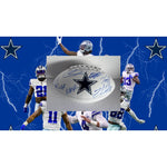 Load image into Gallery viewer, Dallas Cowboys Micah Parsons Cee Dee Lamb Dak Prescott Stephon Gilmore  Zack Martin Tony Pollard  full size football signed with proof
