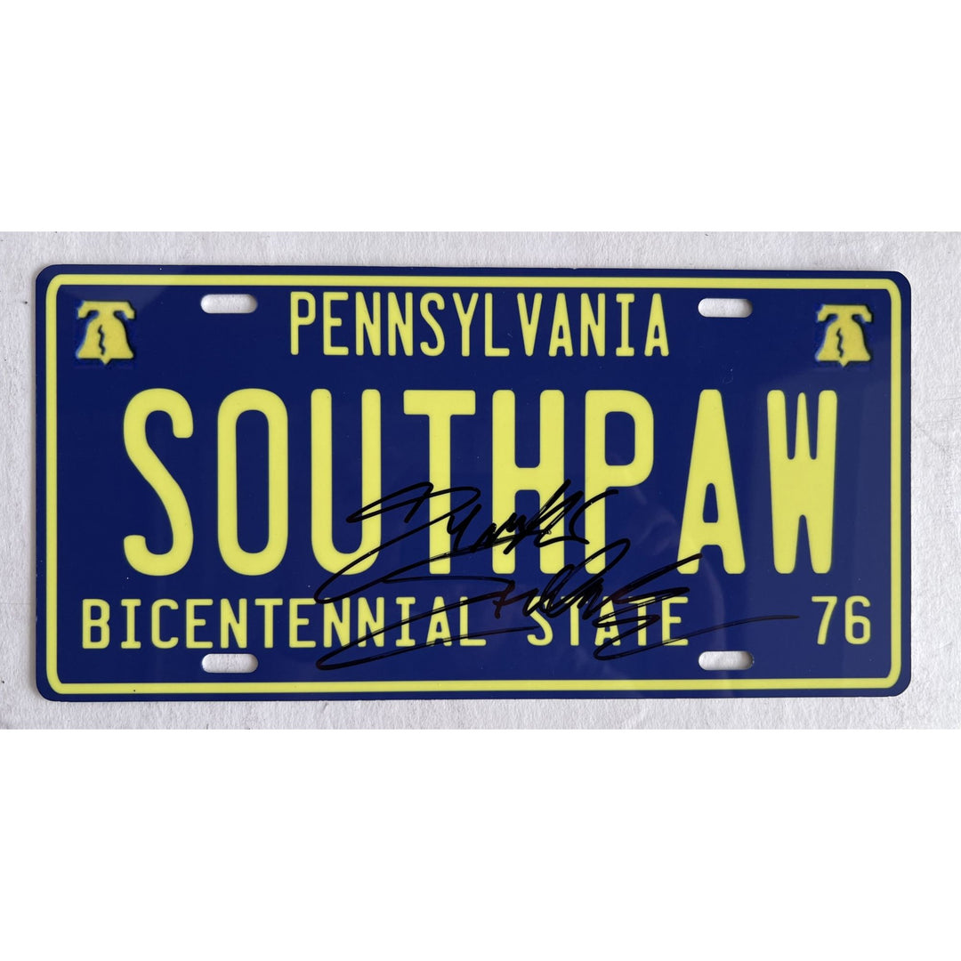 Sylvester Stallone Rocky Balboa original Southpaw licence plate signed with proof