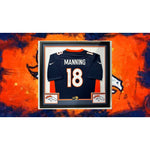 Load image into Gallery viewer, well Peyton Manning Denver Broncos game model jersey signed and framed with proof
