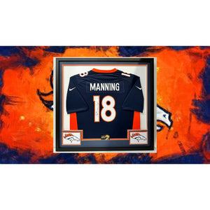 well Peyton Manning Denver Broncos game model jersey signed and framed with proof