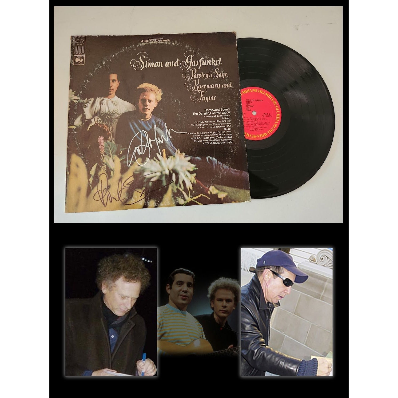 Art Garfunkel Paul Simon Parsley Sage Rosemary and Thyme LP signed with proof