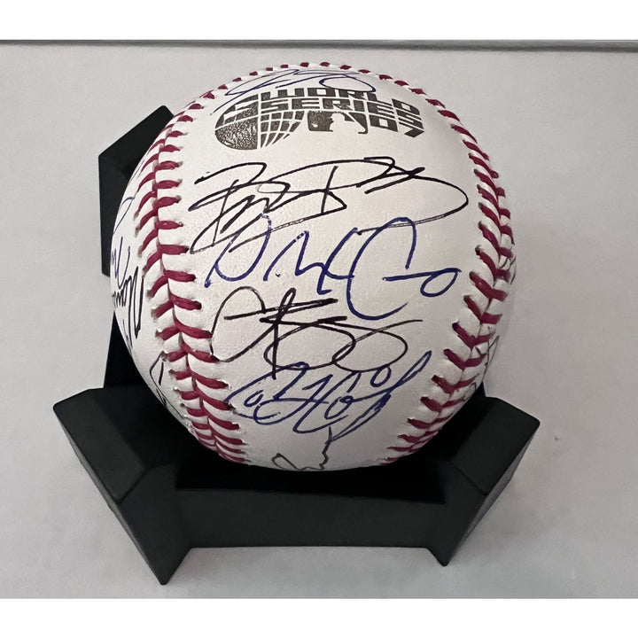 David Ortiz Manny Ramirez Dustin Pedroia 2007 Boston Red Sox world champions team signed baseball with proof $799