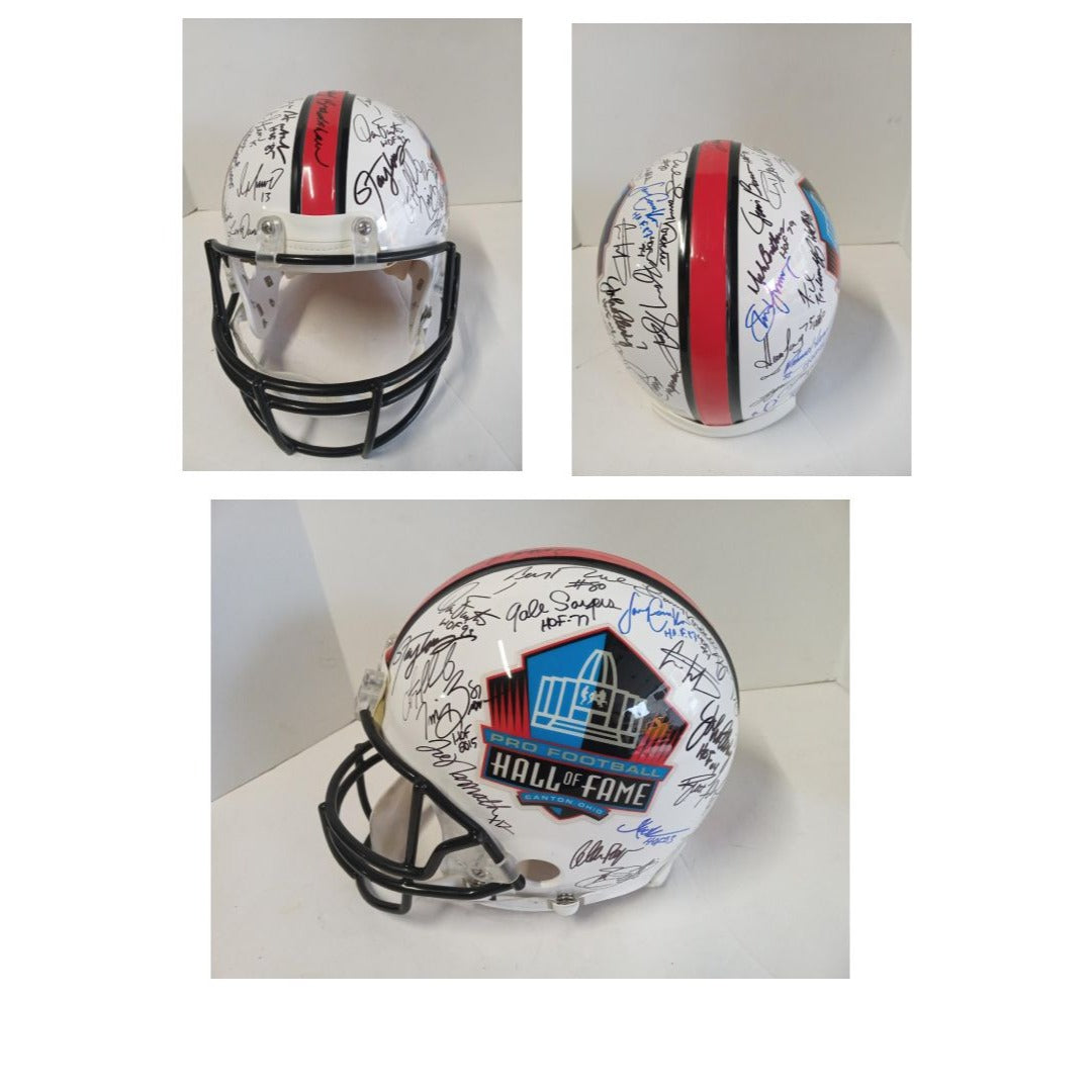 NFL Hall of Fame Riddell pro helmet Emmitt Smith Barry Sanders Terry Bradshaw Joe Namath Jim Brown Bart Starr 35 Hofer's signed with proof