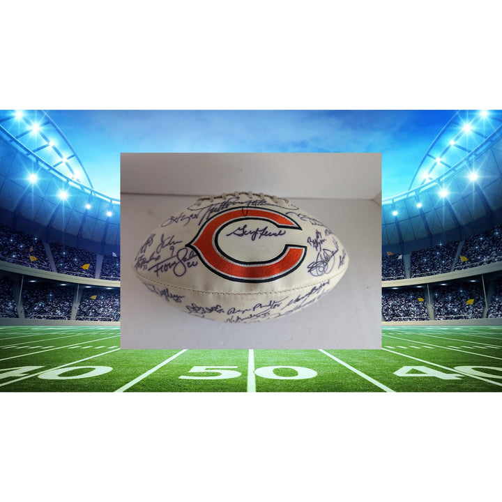 Chicago Bears Super Bowl champions Jim McMahon Mike Singletary Mike Ditka Dan Hampton Richard Dent 30 plus sigs signed football with proof